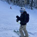 Backcountry skier on a snowy slope